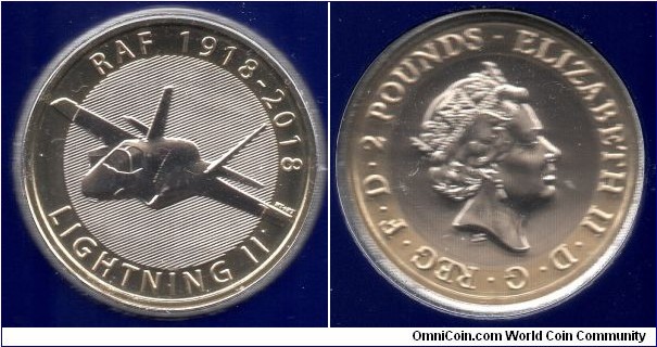 £2 RAF Centenary Lightning II 