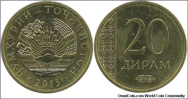 Tajikistan 20 Diram 2015