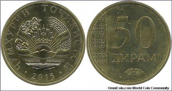 Tajikistan 50 Diram 2015