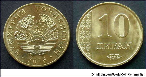 Tajikistan 10 diram.
2018