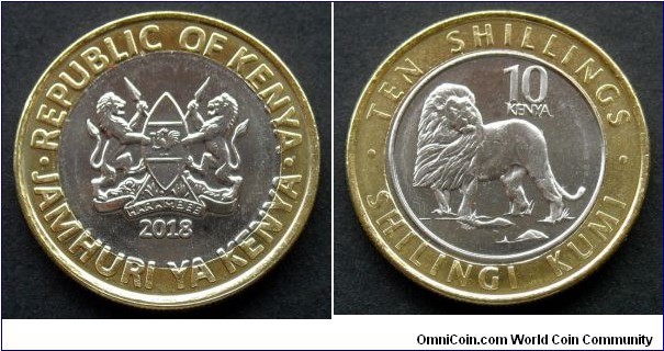 Kenya 10 shillings.
2018