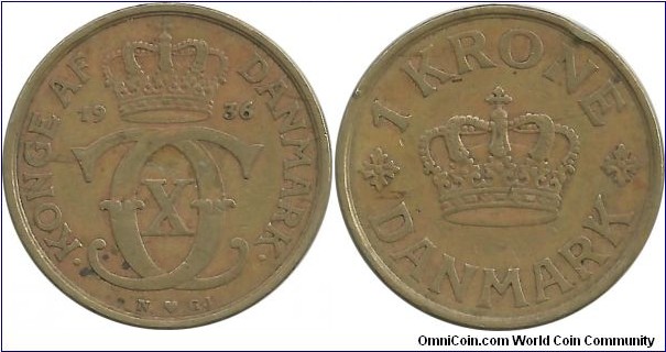 Denmark 1 Krone 1936