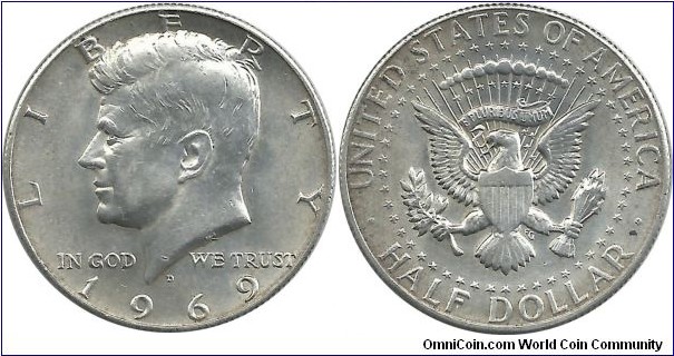 USA Half Dollar 1969D