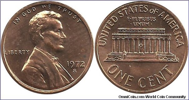 USA One Cent 1972S