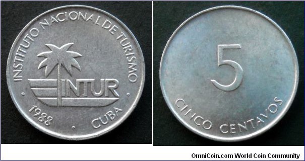 Cuba 5 centavos.
1988, INTUR