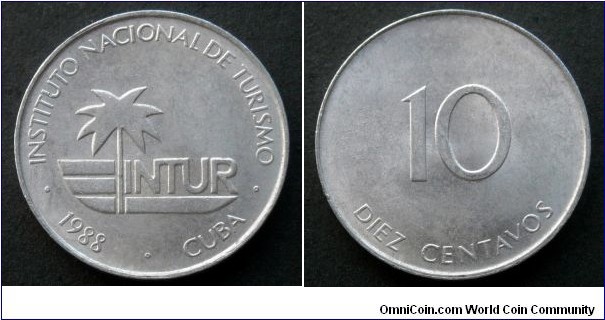 Cuba 10 centavos.
1988, INTUR