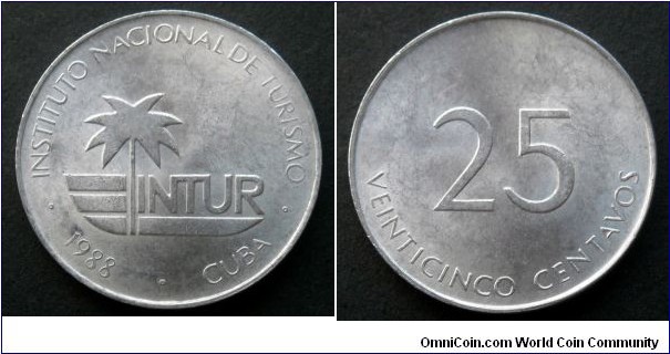 Cuba 25 centavos.
1988, INTUR