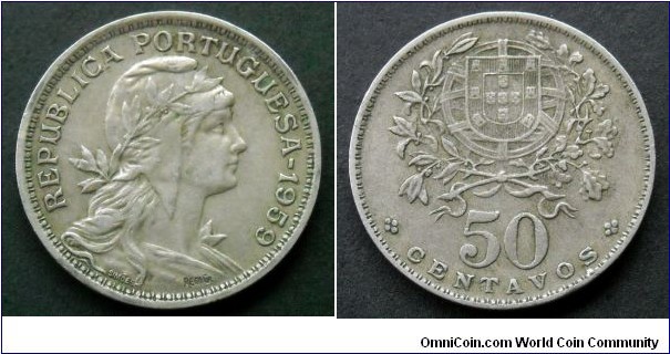 Portugal 50 centavos.
1959 (II)