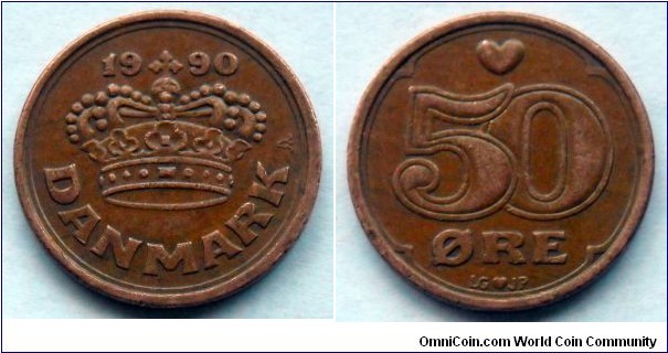 Denmark 50 ore.
1990 (II)