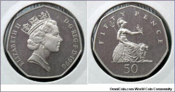 50 pence. 1996, Proof