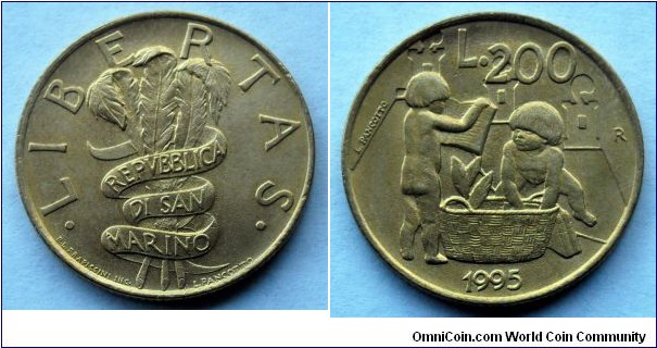 San Marino 200 lire.
1995 (II)