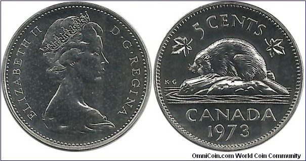 Canada 5 Cents 1973 -From a Proof Set-