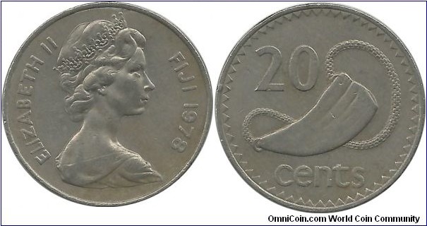 Fiji 20 Cents 1978