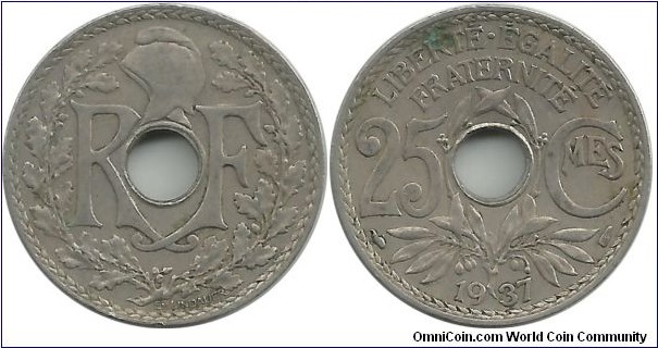 France 25 Centimes 1937