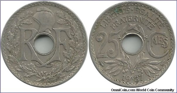 France 25 Centimes 1937