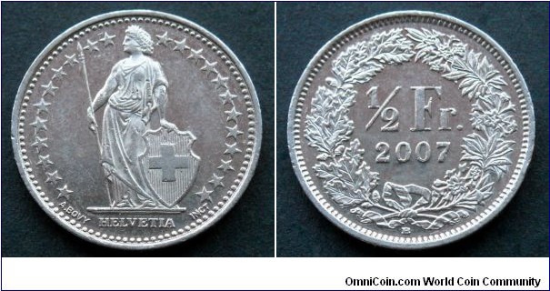 Switzerland 1/2 franc.
2007 (B)