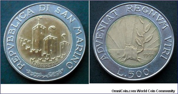 San Marino 500 lire.
1993