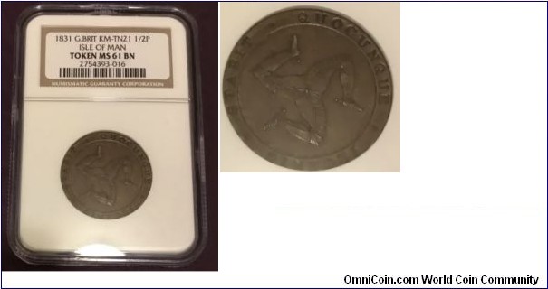 Half Penny Token
NGC- MS 61BN
mcimports@aol.com