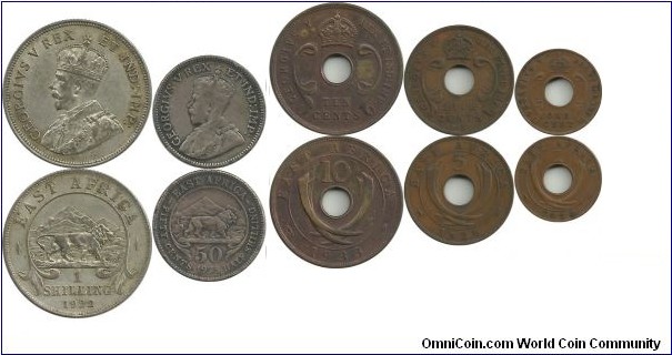 BritishEastAfrica (King George V) Coin Set