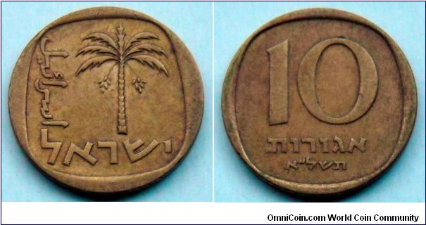 Israel 10 agorot.
1971 (5731)