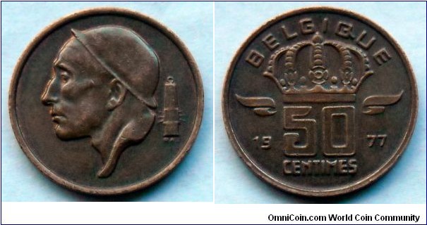 Belgium 50 centimes.
1977, Belgique