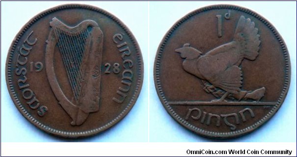 Ireland 1 penny.
1928