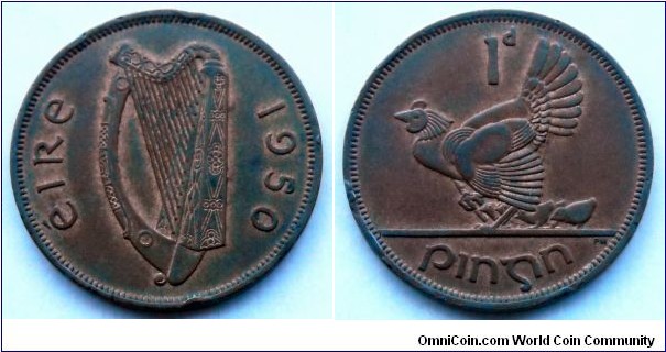 Ireland 1 penny.
1950