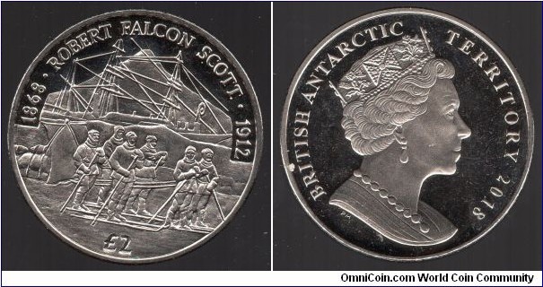 British Antarctic Territory £2 150th Anniversary of the Birth of Robert Falcon Scott