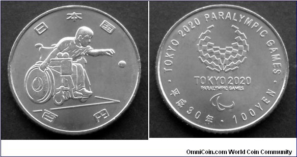 Japan 100 yen. 2018, Tokyo 2020 Paralympic Games.