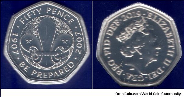 2019 50p 50th Anniversary of the 50p coin 1996-2019 Scouting Centenary 1907-2007