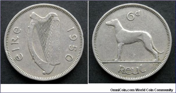 Ireland 6 pence.
1950