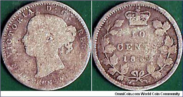 New Brunswick 1862 10 Cents.