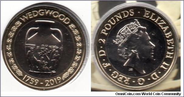£2 Wedgwood Pottery 1759-2019