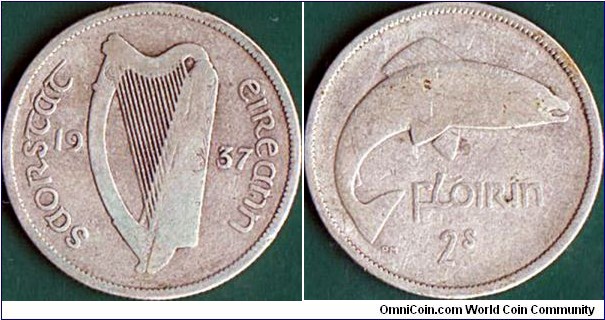 Ireland 1937 1 Florin (2 Shillings).

1st. coins of King George VI as King of Ireland (1936-49).