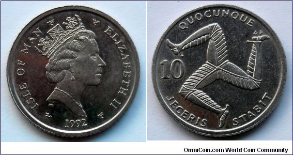 Isle of Man 10 pence.
1992 (AB)