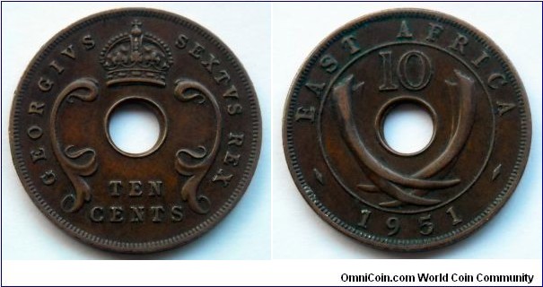 East Africa 10 cents.
1951 (II)