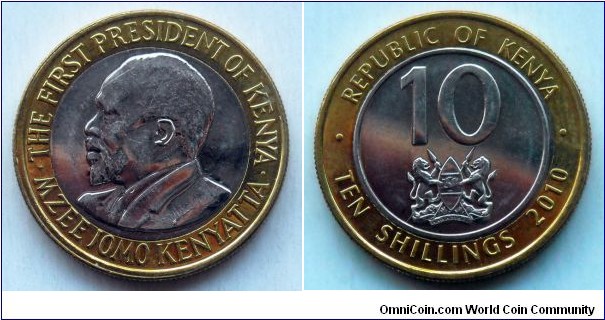 Kenya 10 shillings.
2010