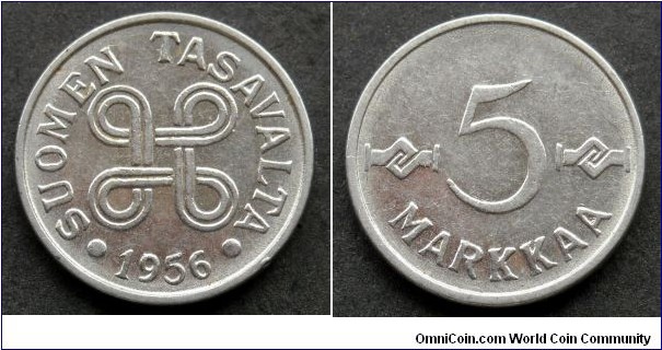 Finland 5 markkaa.
1956