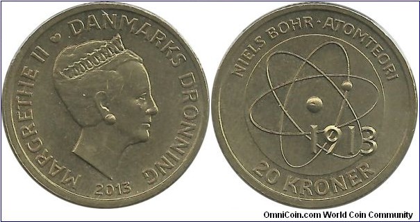 Denmark 20 Kroner 2013 -Niels Bohr-