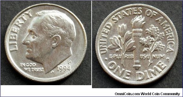 1994 P Roosevelt dime