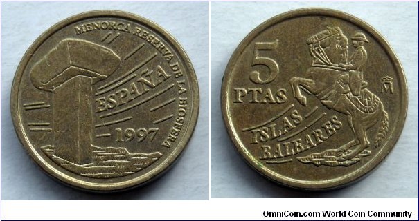 Spain 5 pesetas.
1997, Balearic Islands (II)