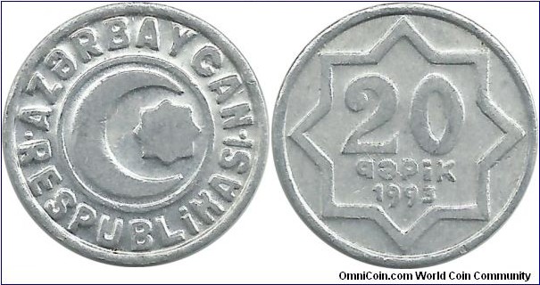 Azerbaijan 20 Qapik 1993(2.coin)