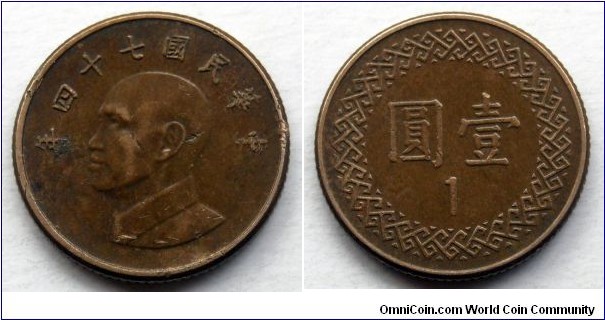 Taiwan 1 yuan.
1985 (II)