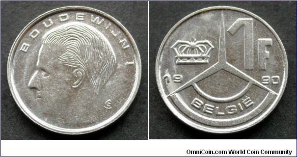Belgium 1 franc.
1990, Belgie (II)