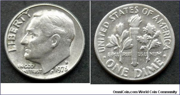 1976 D Roosevelt dime