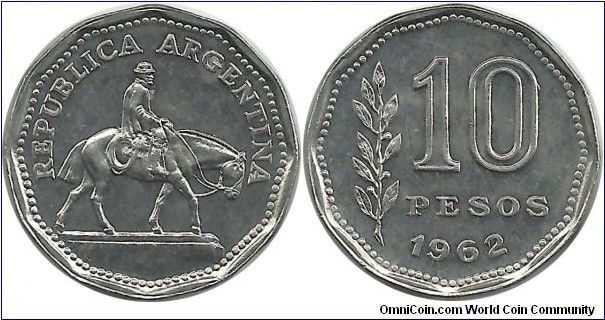 Argentina 10 Pesos 1962