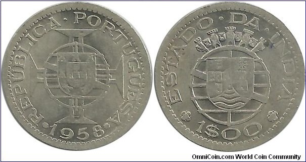 Estado da India 1 Escudo 1958