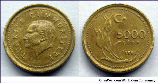 Turkey 5000 lira.
1997