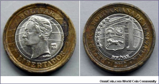 Venezuela 1 bolivar.
2012