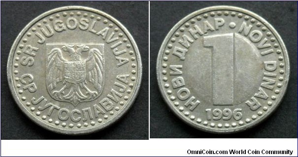 Yugoslavia 1 new dinar. 1996 (III)